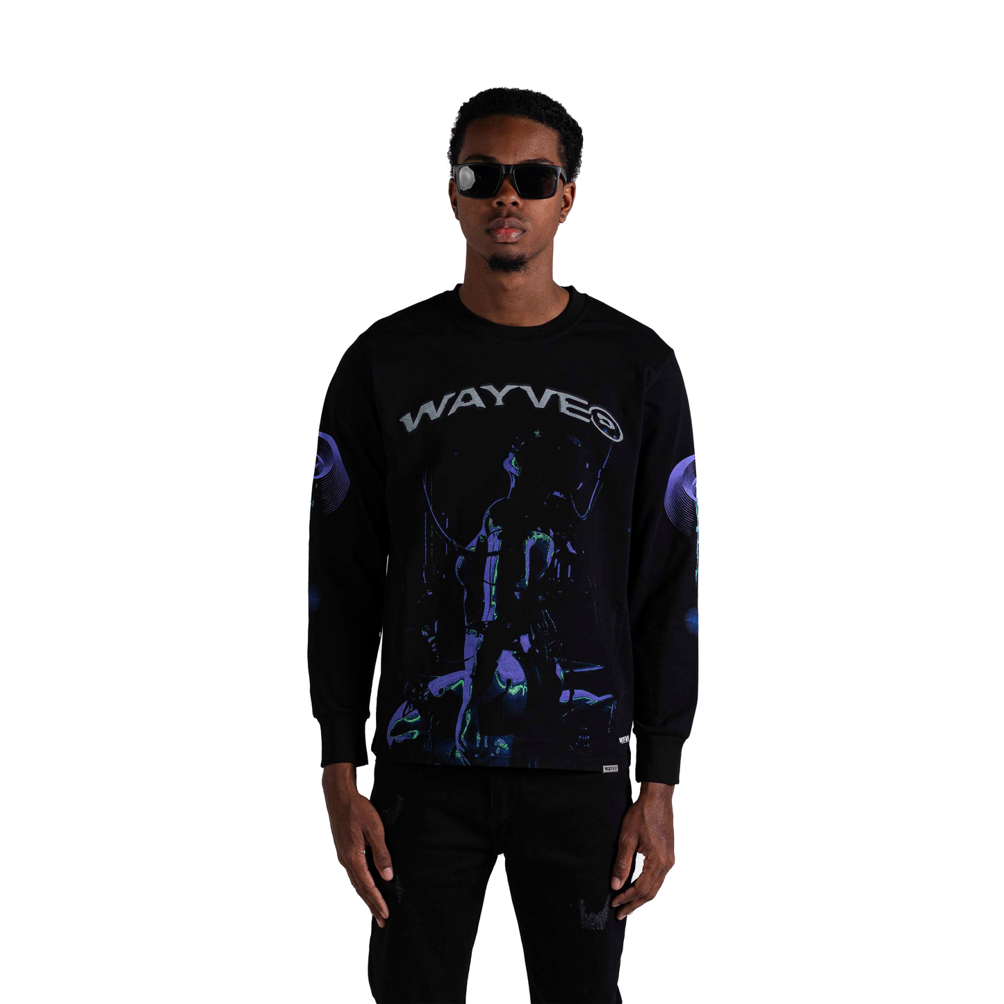 Cybergirl Long Sleeve Shirt - Jet Black