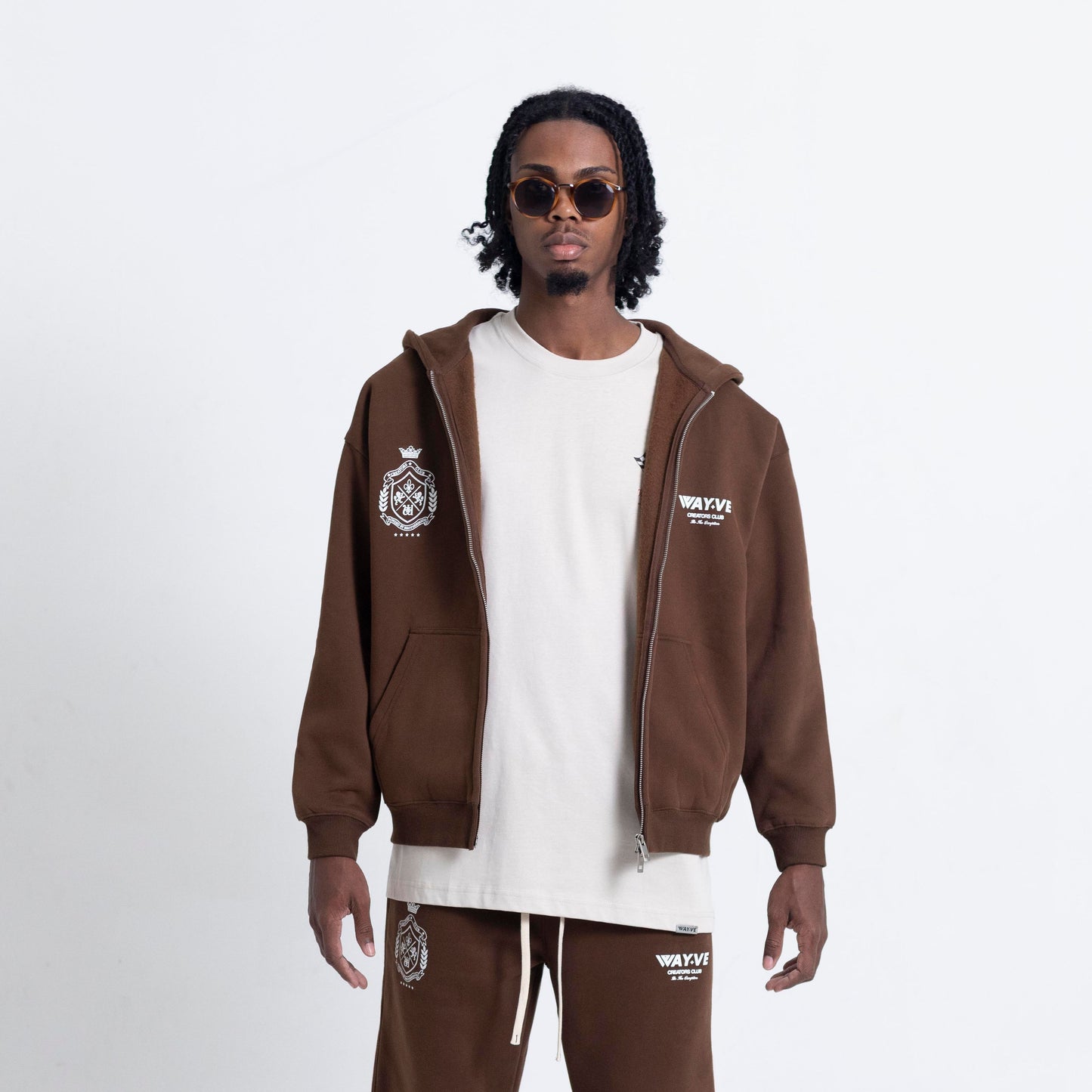 Creators’ Club Zip Up Hoodie - Chocolate Brown